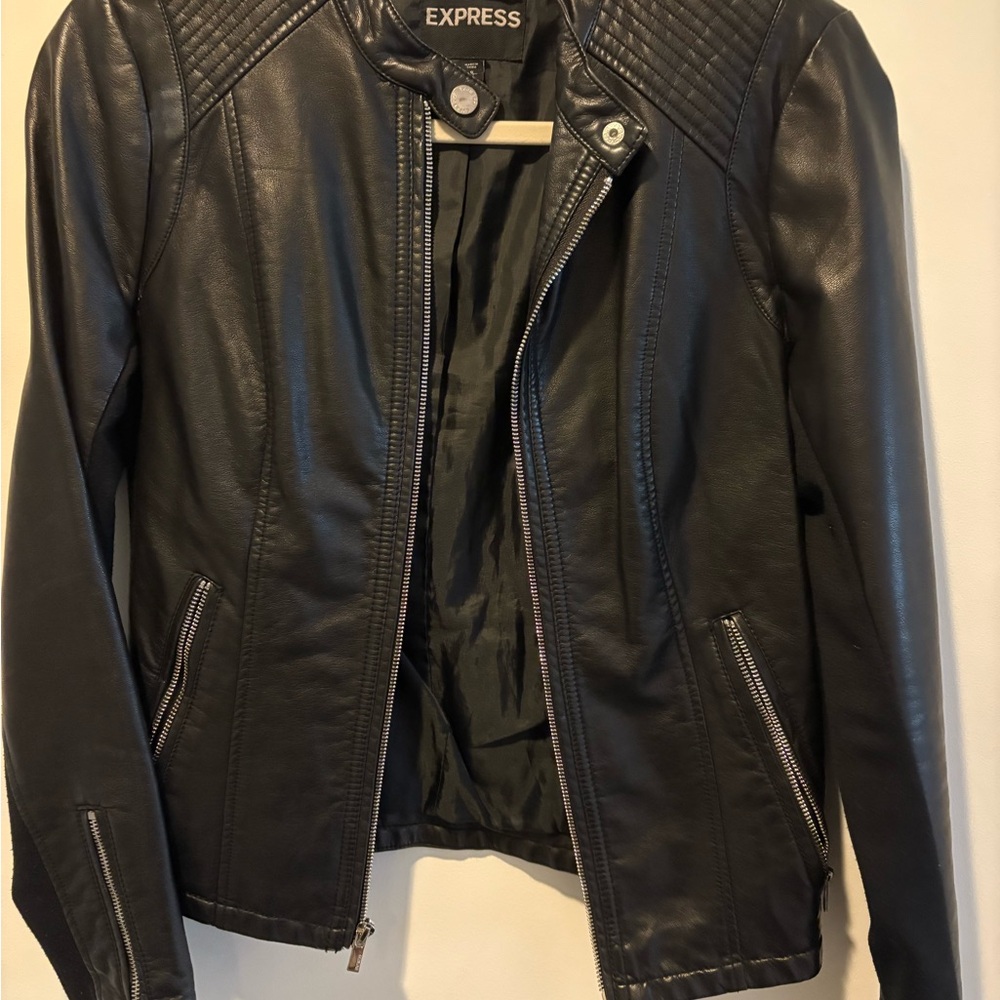 Express Women’s Black Leather Jacket